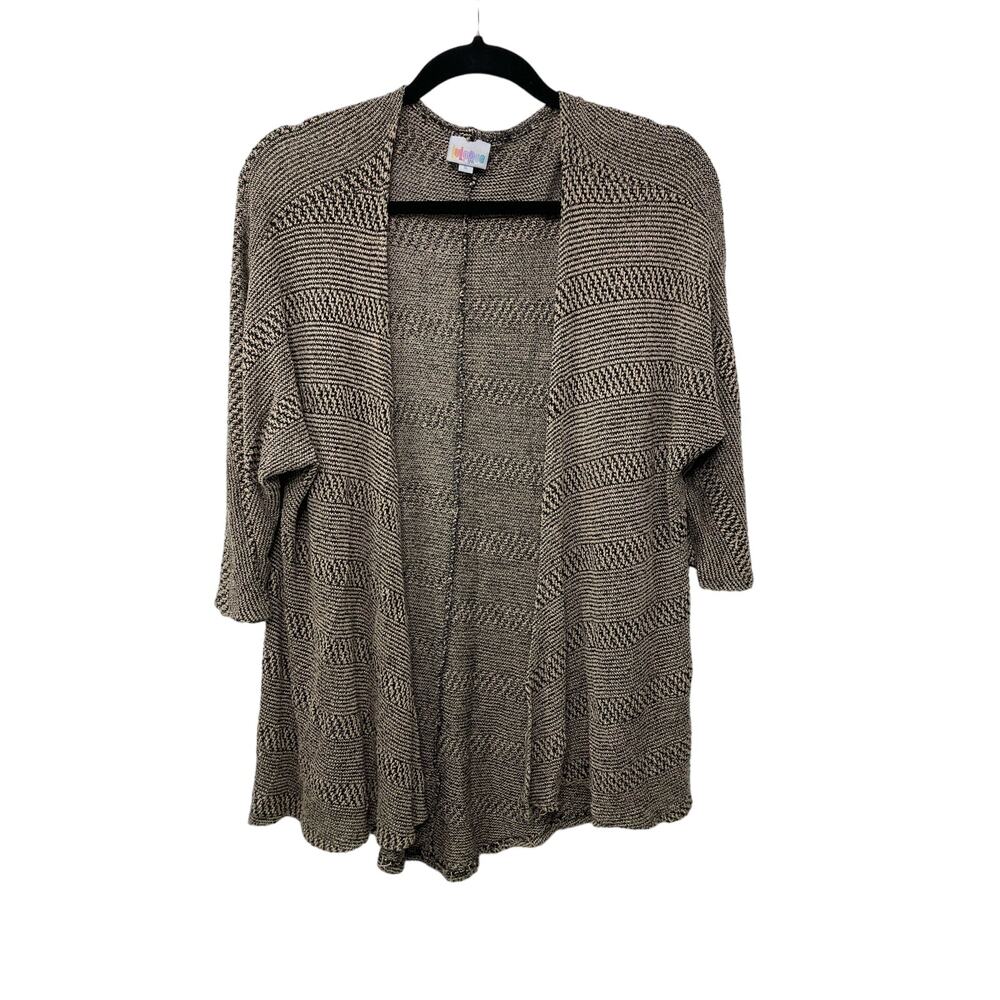 LuLaRoe Cardigan Sweater Knitted Fully Opened‎ Long Sleeve Brown Black Size S